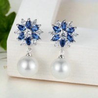 Обетки Blue Crystal pearl